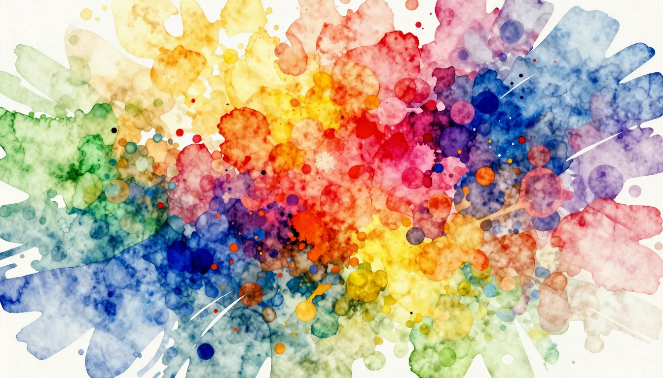 Vibrant watercolor style. Rock song cover art. Abstract, dyn...