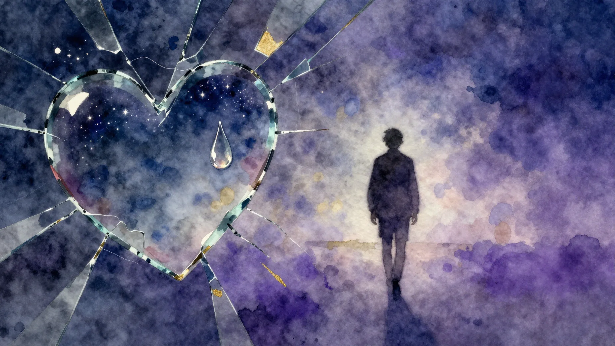 Vibrant watercolor style. Aesthetic album cover for a melanc...