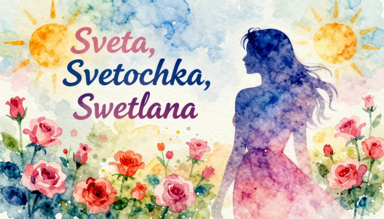 Vibrant watercolor style. Chanson song cover, "Sveta, Svetoc...