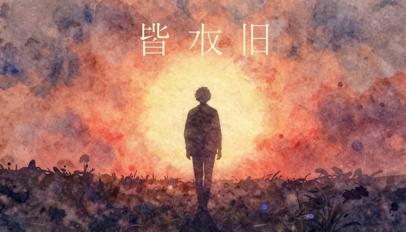 Vibrant watercolor style. Ballad album cover. Faded, melanch...