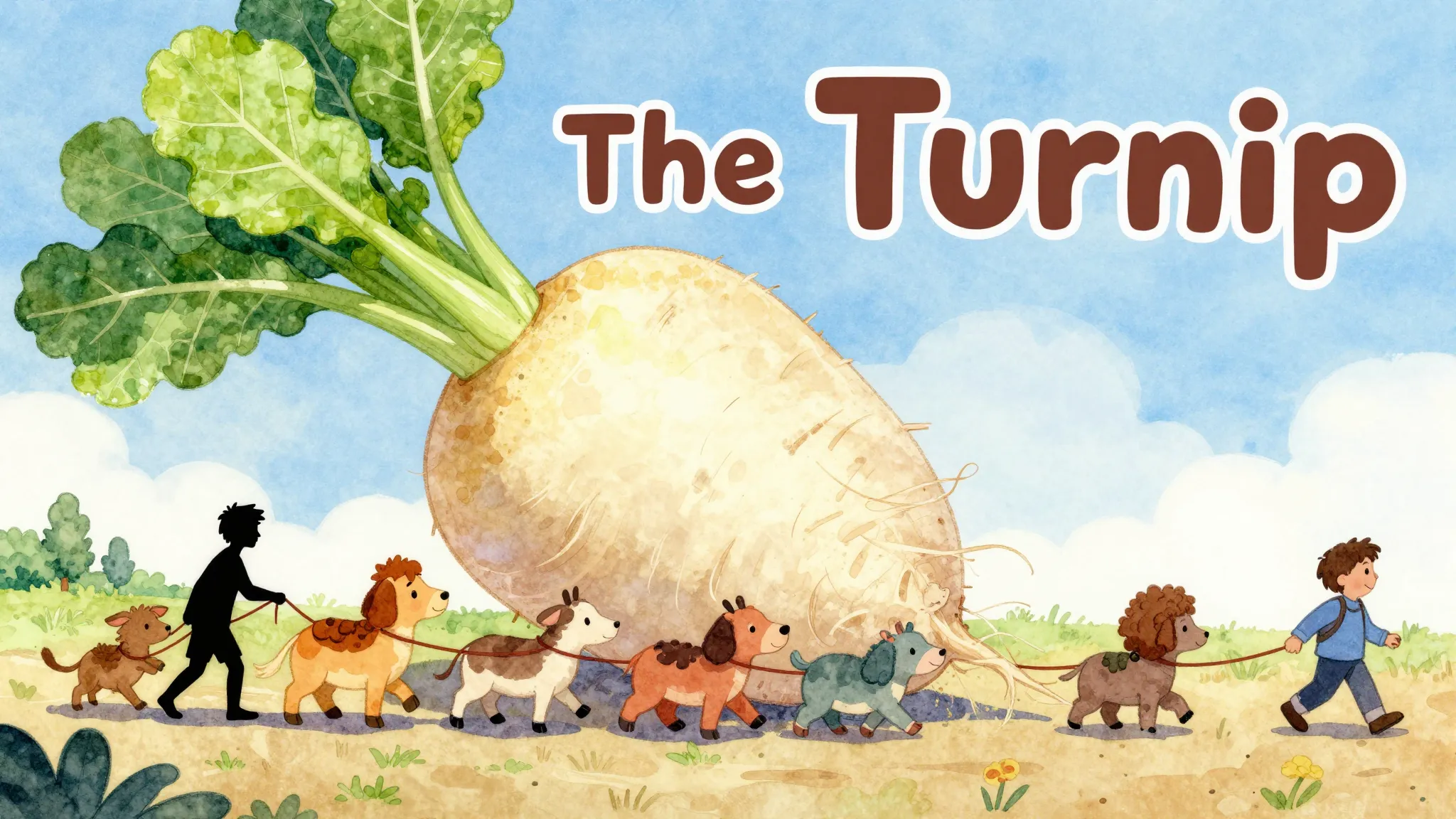 Vibrant watercolor style. Children's song album cover, "The ...