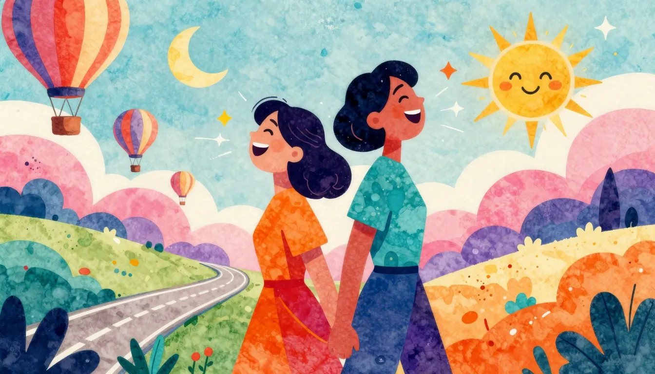 Vibrant watercolor style. A vibrant, colorful album cover il...