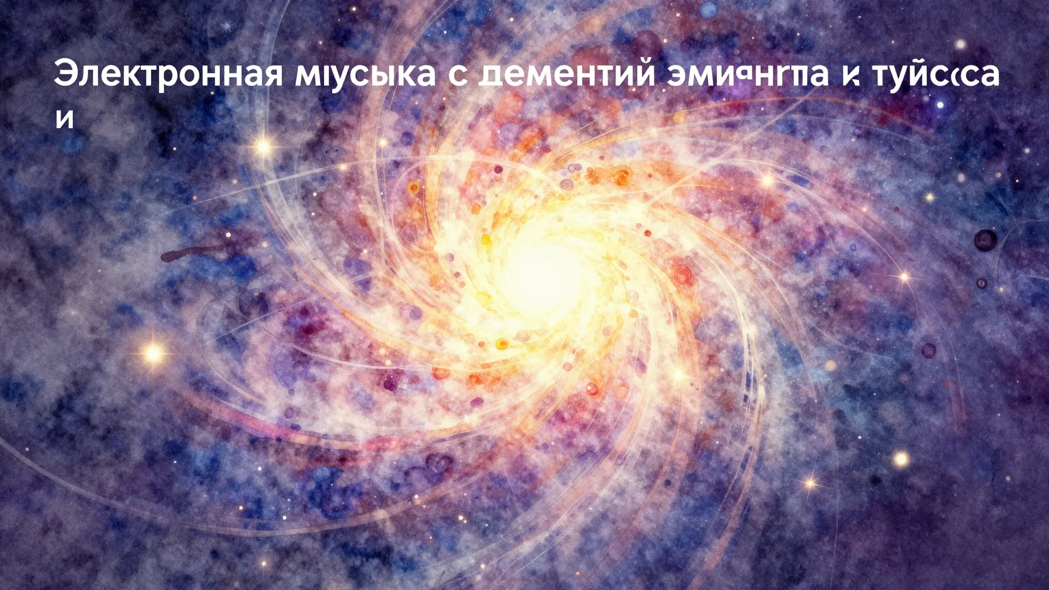 Vibrant watercolor style. Genre: "Электронная музыка с элеме...