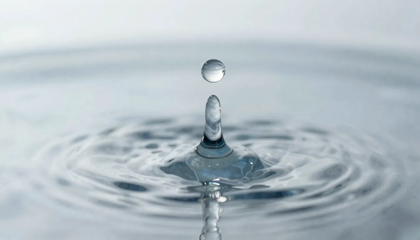 Watercolor style. Macro shot of a single transparent water d...