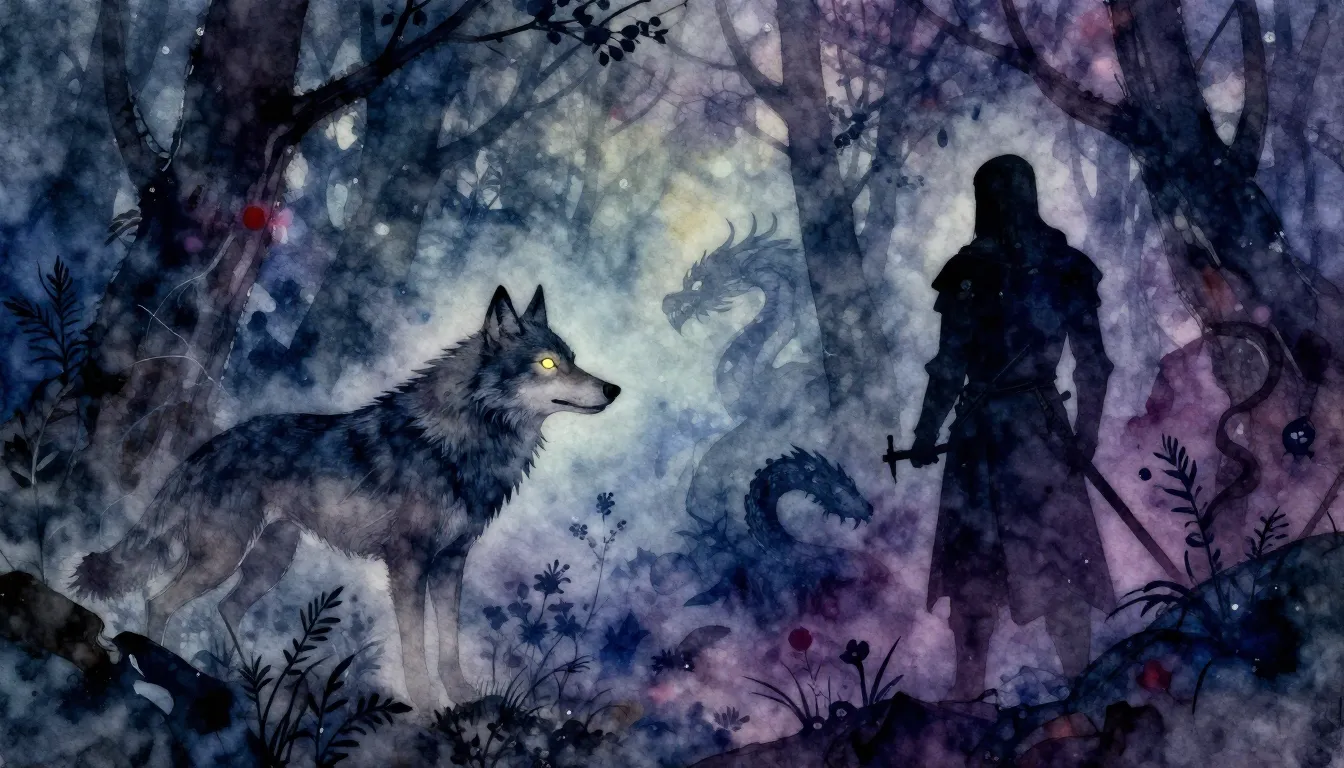 Vibrant watercolor style. Folk album cover, ancient Slavic m...