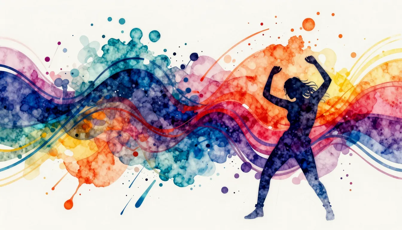 Vibrant watercolor style. Abstract rap album cover, vibrant ...