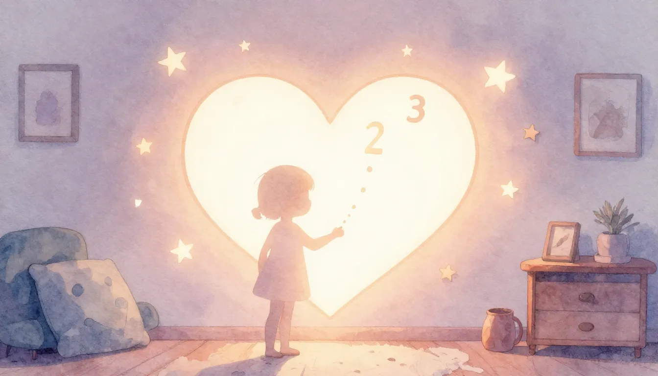 Watercolor style. Silhouette of a large glowing heart inside...