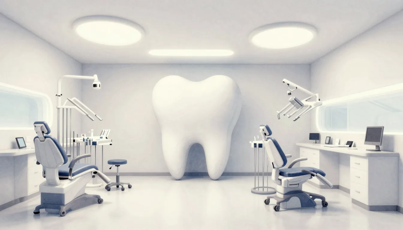 Watercolor style. Modern dental clinic interior, minimalist ...