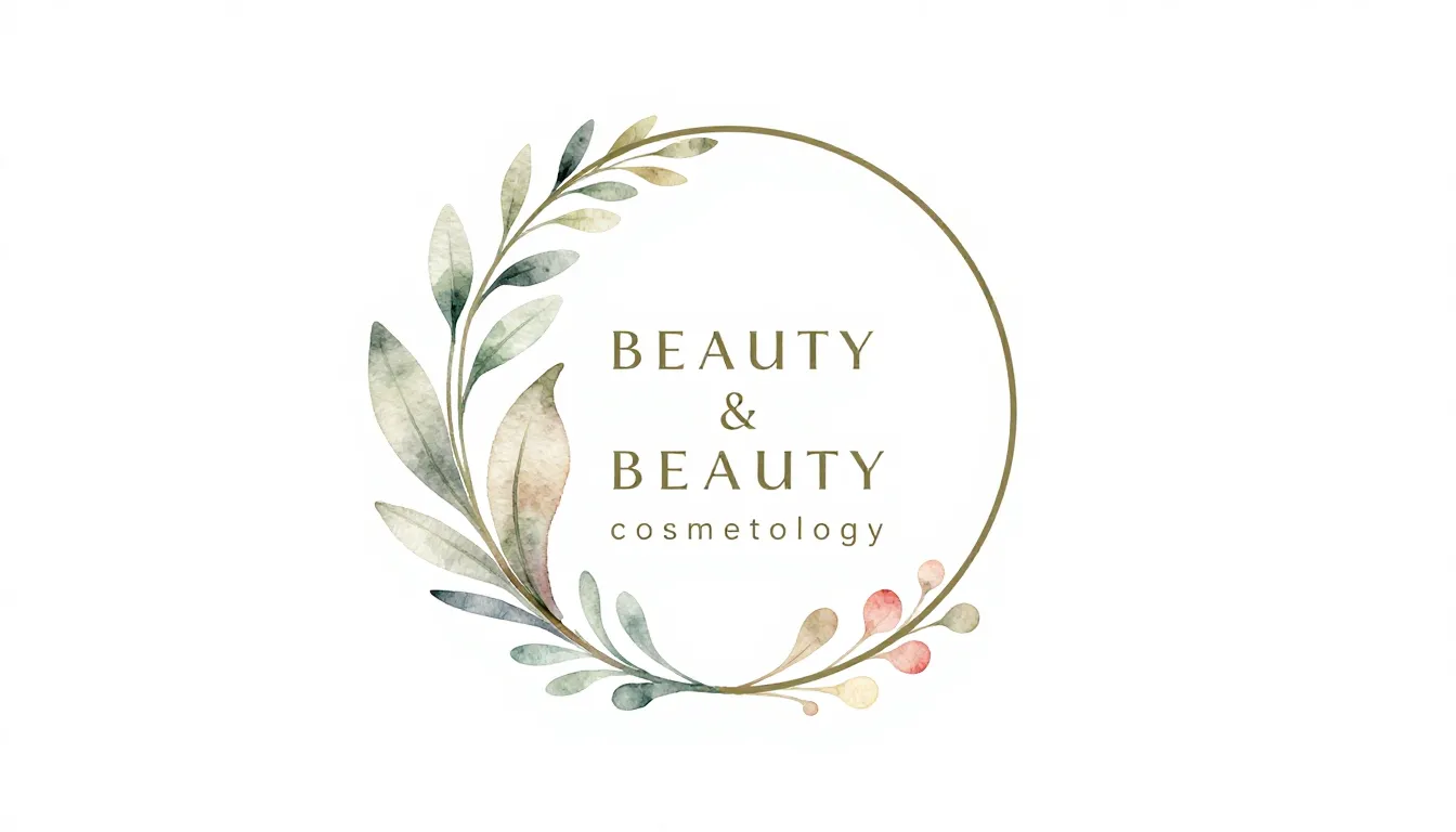 Watercolor style. Round minimalist logo for a beauty and cos...