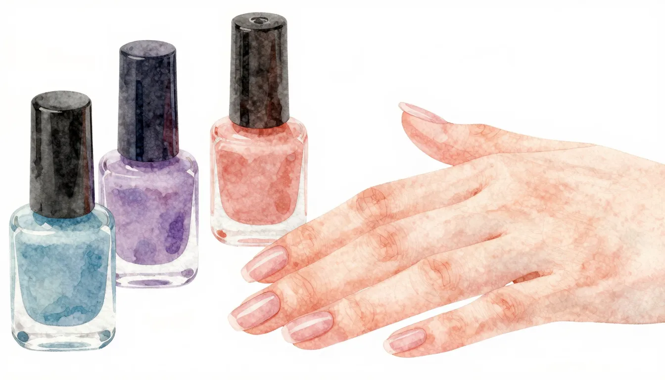 Watercolor style. Close-up of elegant hands silhouette with ...