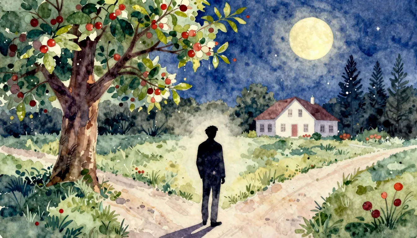 Vibrant watercolor style. Folk song cover: melancholic, love...