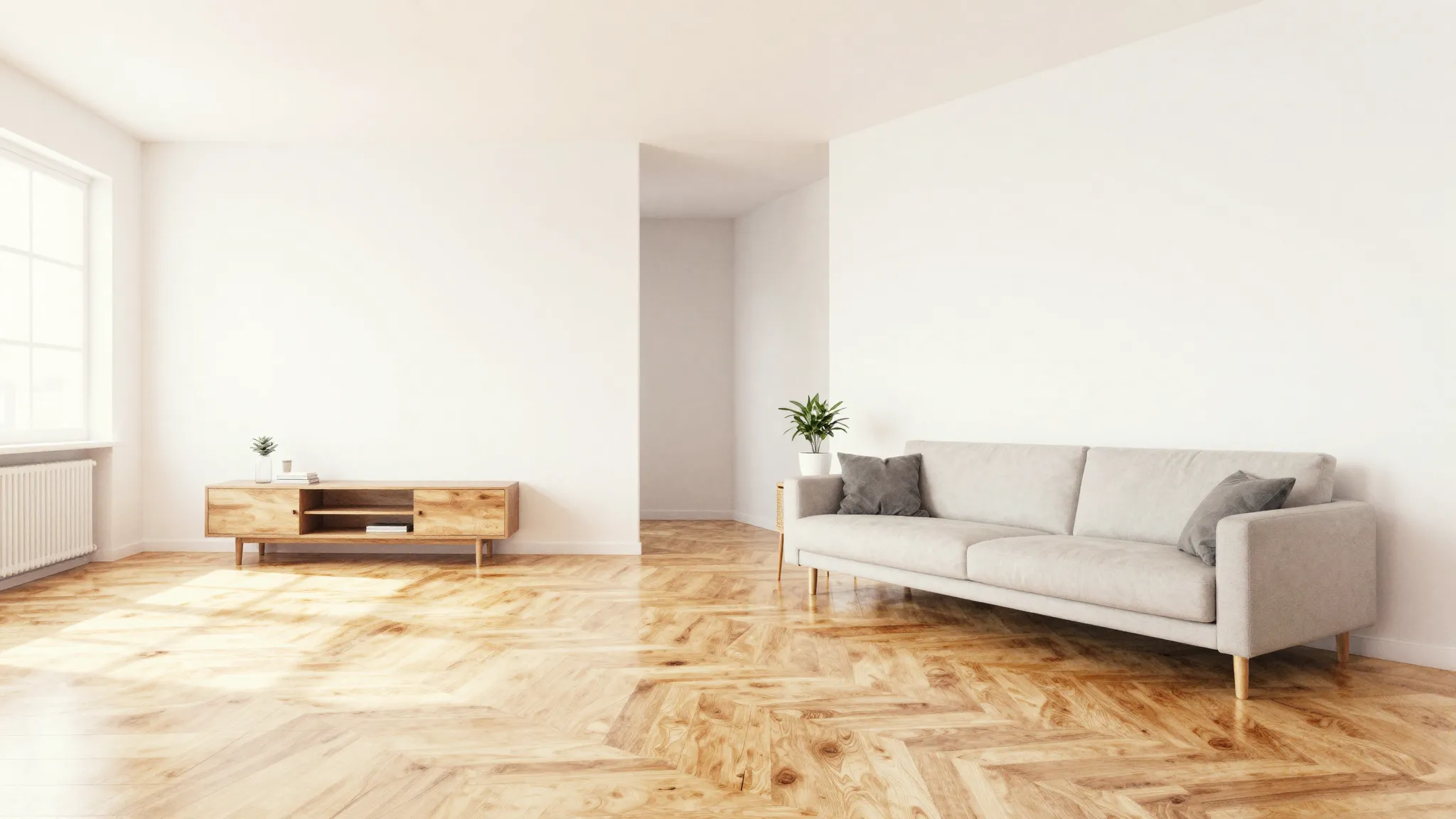 Watercolor style. Modern bright apartment interior, minimali...