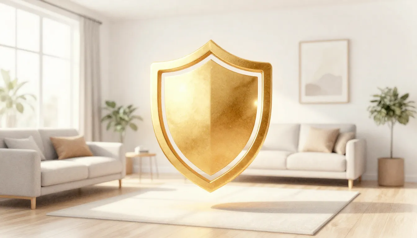 Watercolor style. A clean, sunlit modern living room with a ...