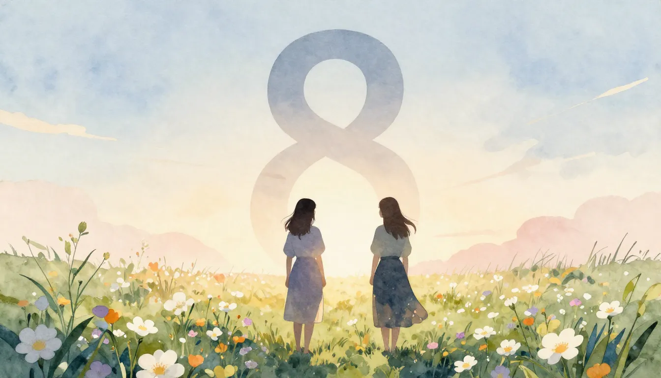 Watercolor style. Silhouettes of two female friends standing...