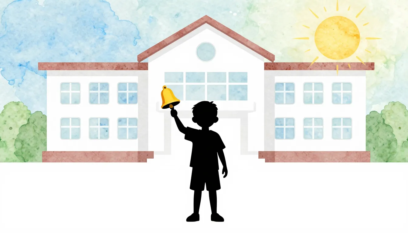 Watercolor style. Silhouette of a small child holding a gold...