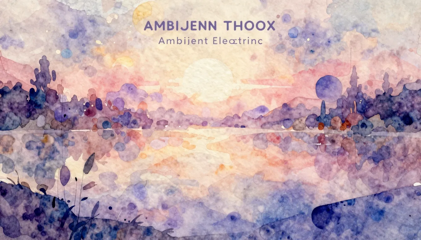 Vibrant watercolor style. Ambient electronic music album cov...