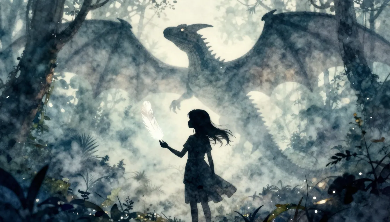 Watercolor style. Silhouette of a girl holding a glowing whi...