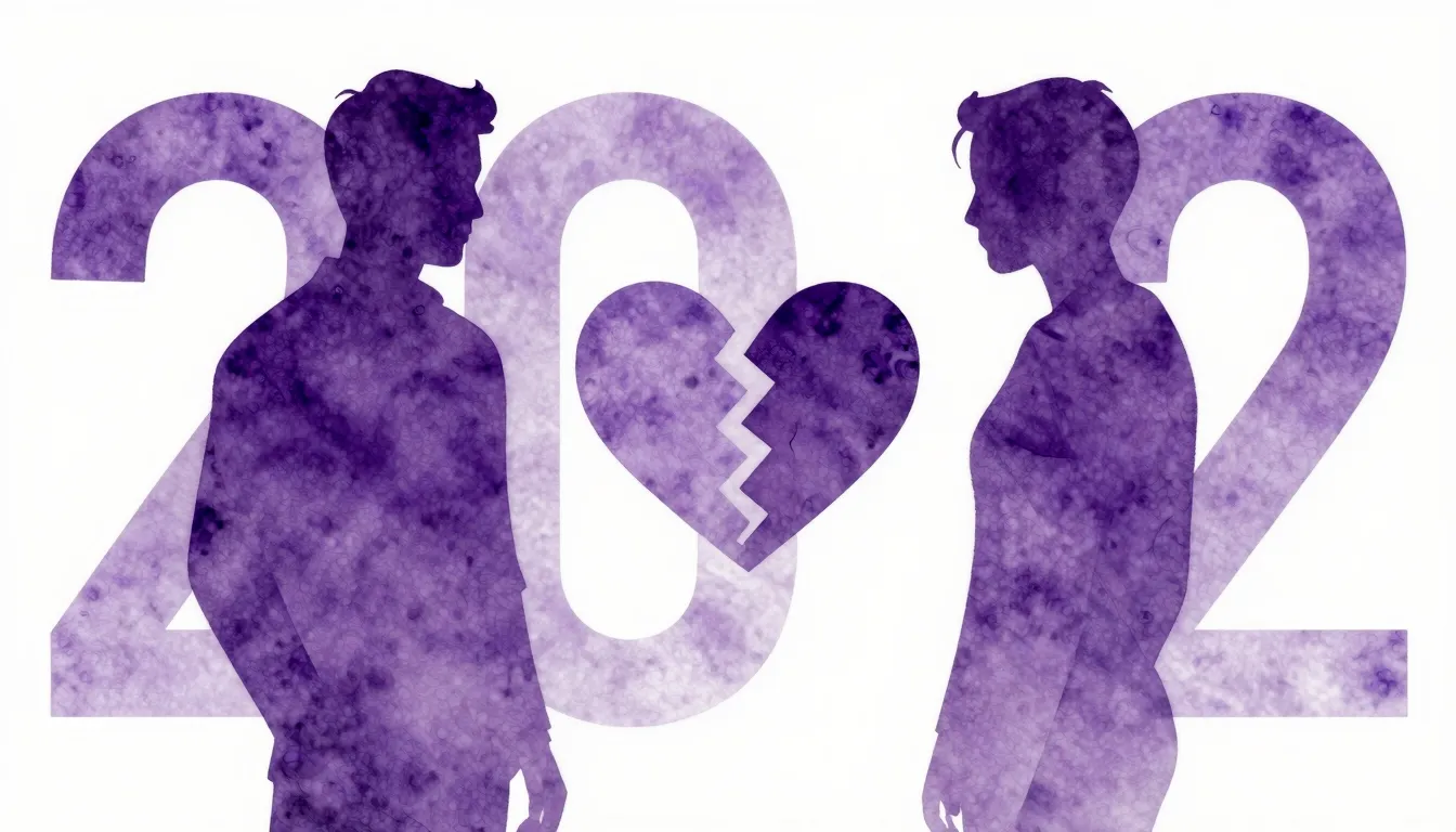 Watercolor style. Abstract silhouette of two figures standin...