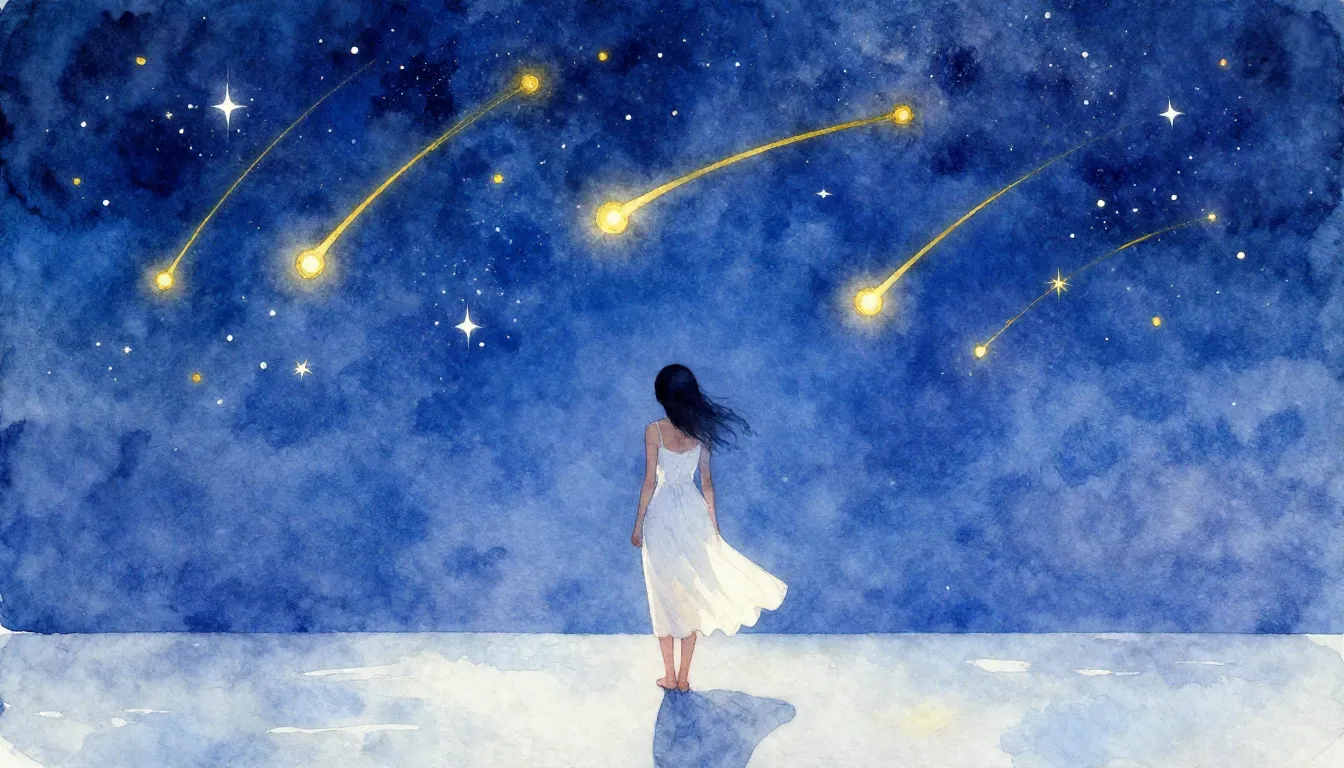 Vibrant watercolor style. Dreamy, ethereal album cover. A si...