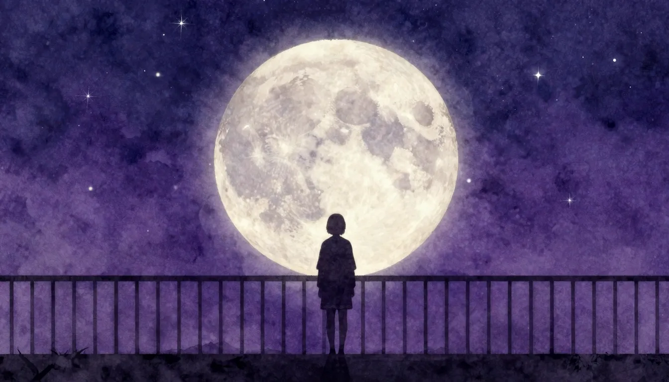 Watercolor style. A lonely silhouette of a person standing o...