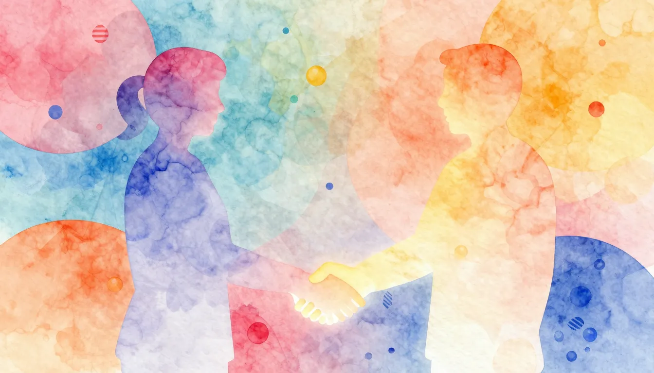 Watercolor style. Abstract representation of connection and ...