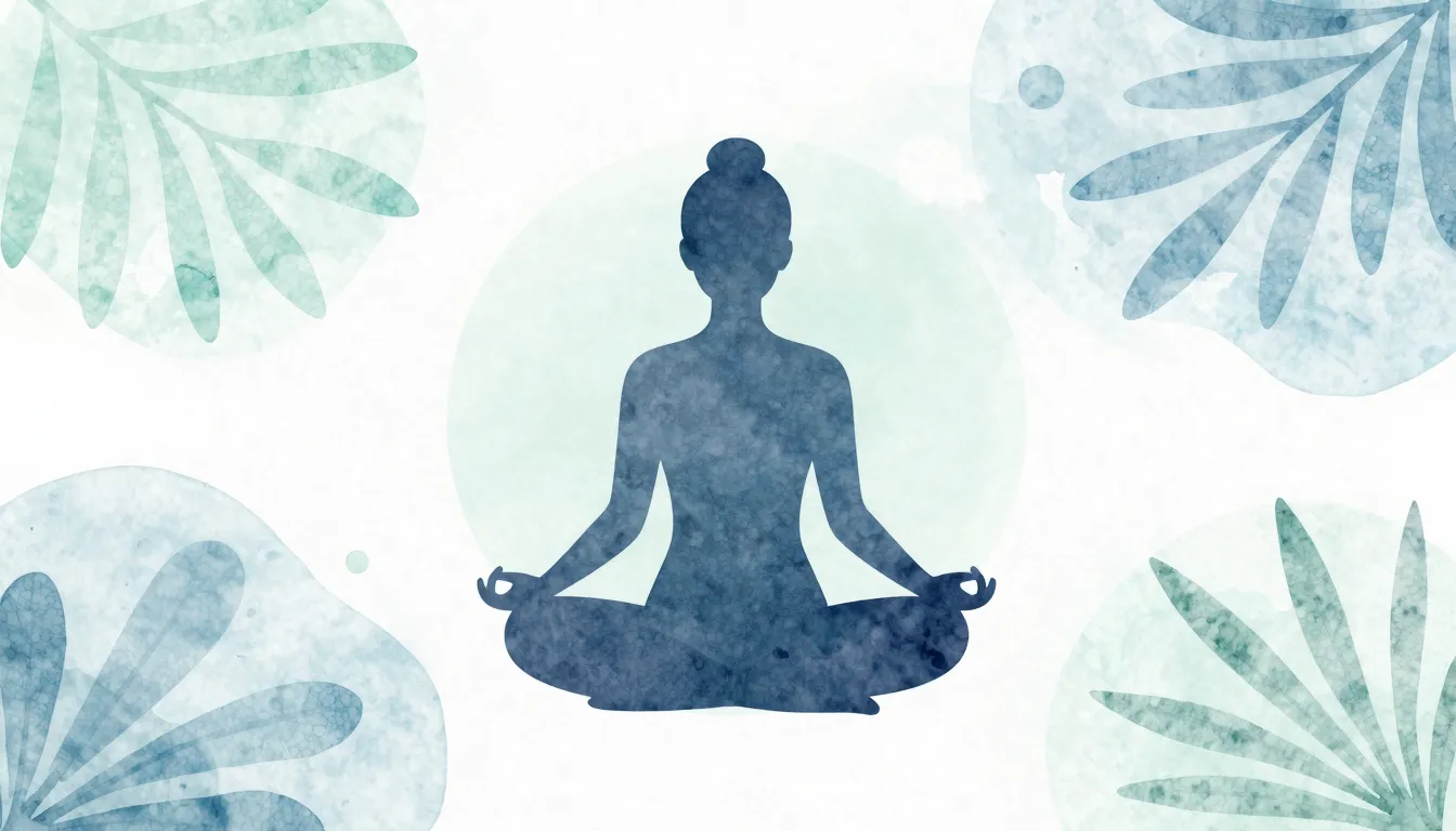 Watercolor style. Minimalist silhouette of a person sitting ...