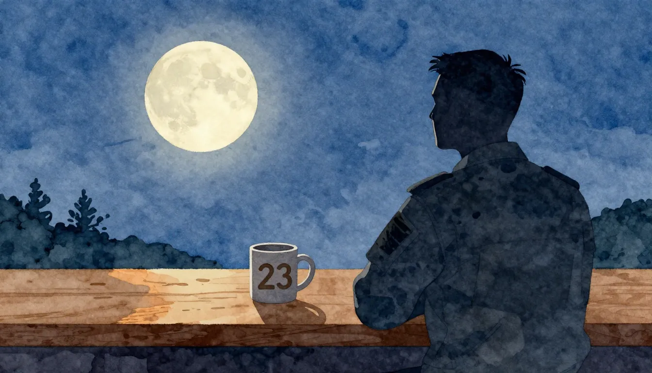 Watercolor style. A calm evening scene with a silhouette of ...