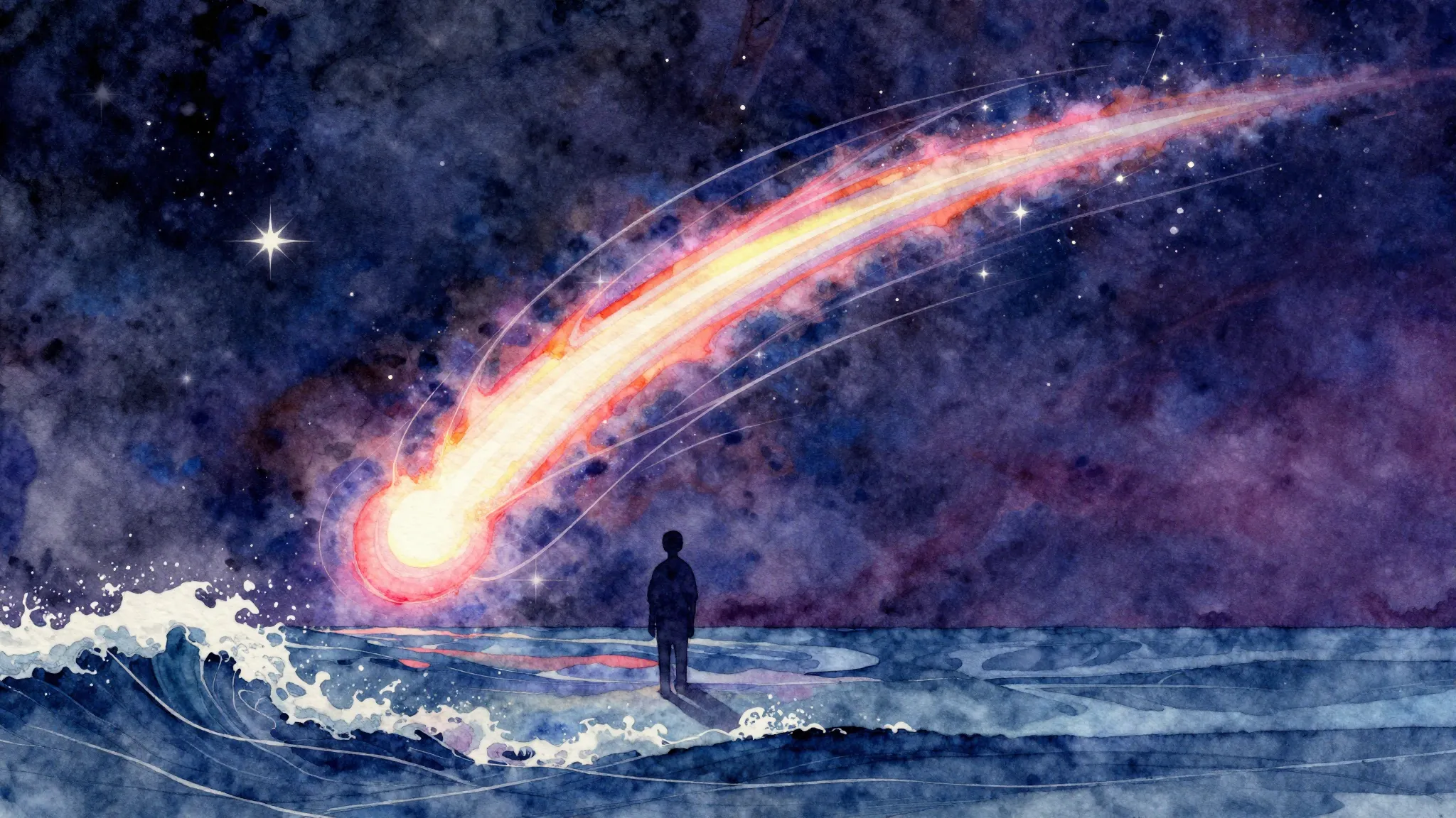 Vibrant watercolor style. Techno album cover: abstract cosmi...