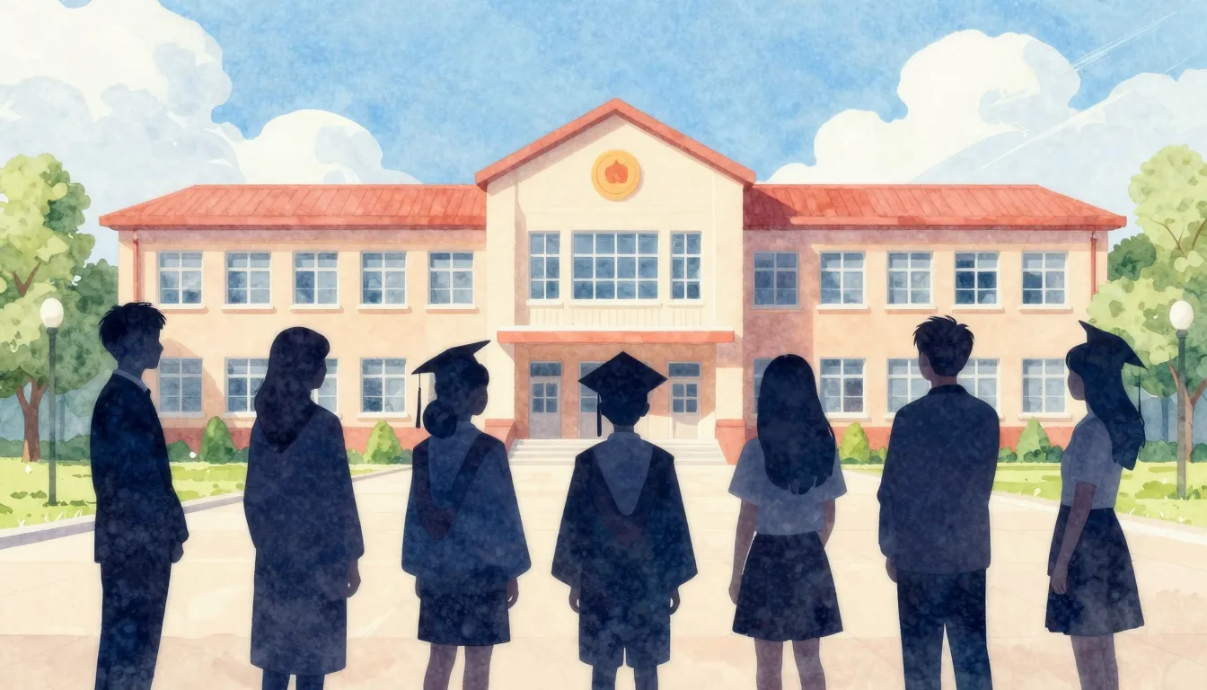 Vibrant watercolor style. Genre: Pop.

"School graduation, t...