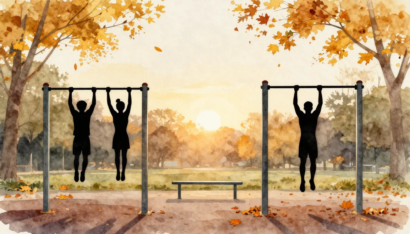 Watercolor style. Silhouettes of athletic figures on outdoor...