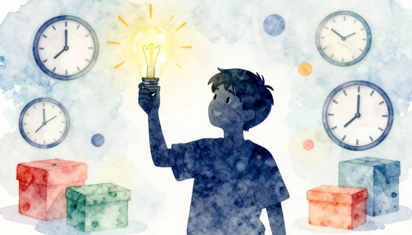 Watercolor style. A silhouette of a happy student holding a ...