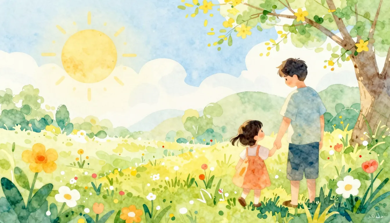 Vibrant watercolor style. A vibrant, warm, and tender cover ...