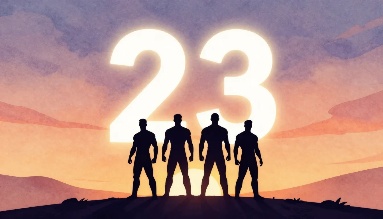 Watercolor style. Silhouettes of four strong men standing to...