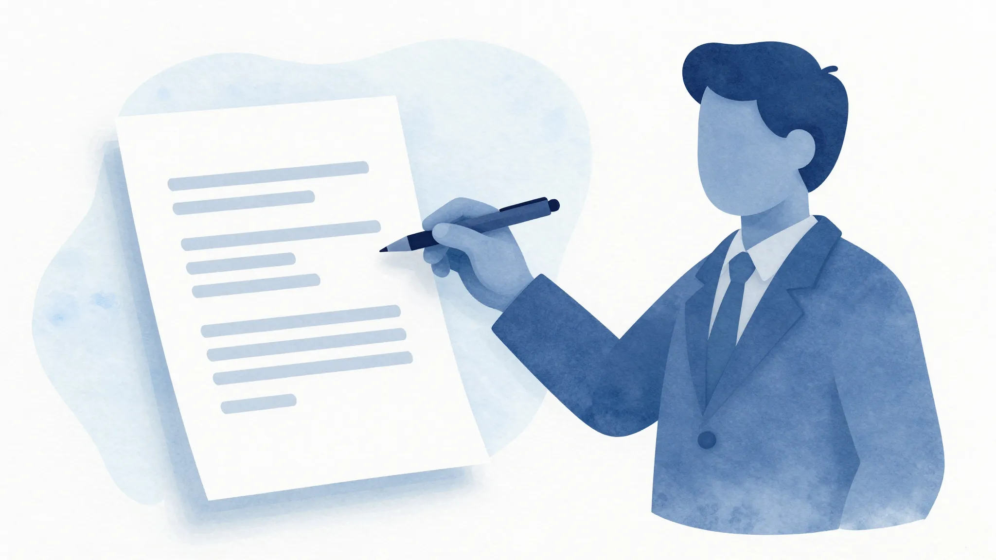 Watercolor style. Abstract silhouette of a professional pers...