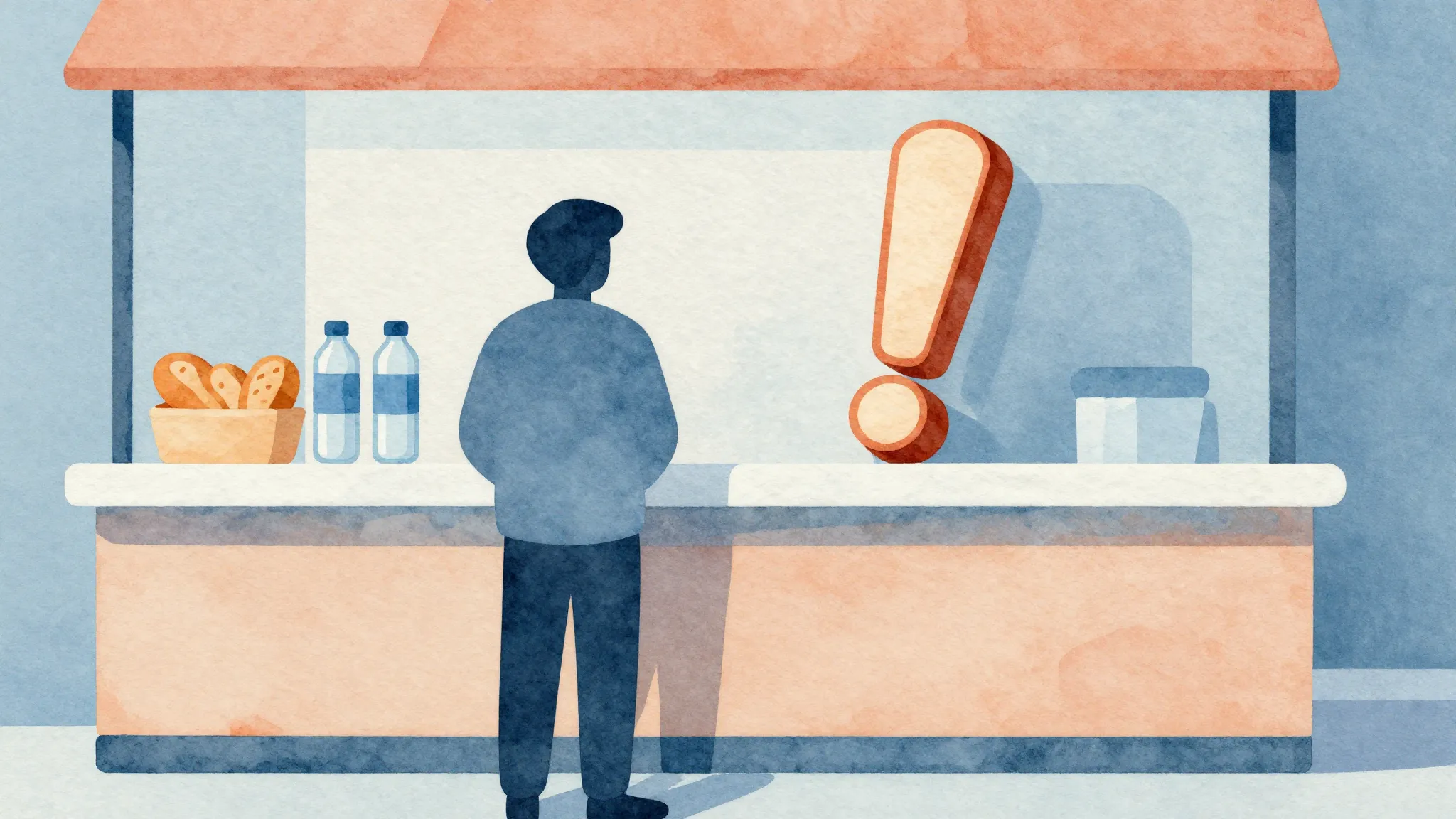 Watercolor style. A silhouette of a person standing in front...