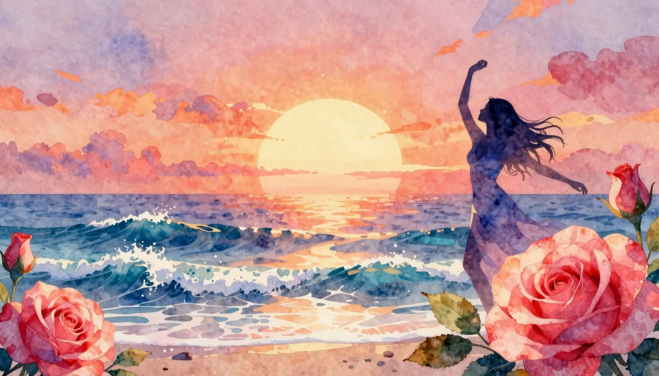 Vibrant watercolor style. Latin album cover, vibrant, joyful...