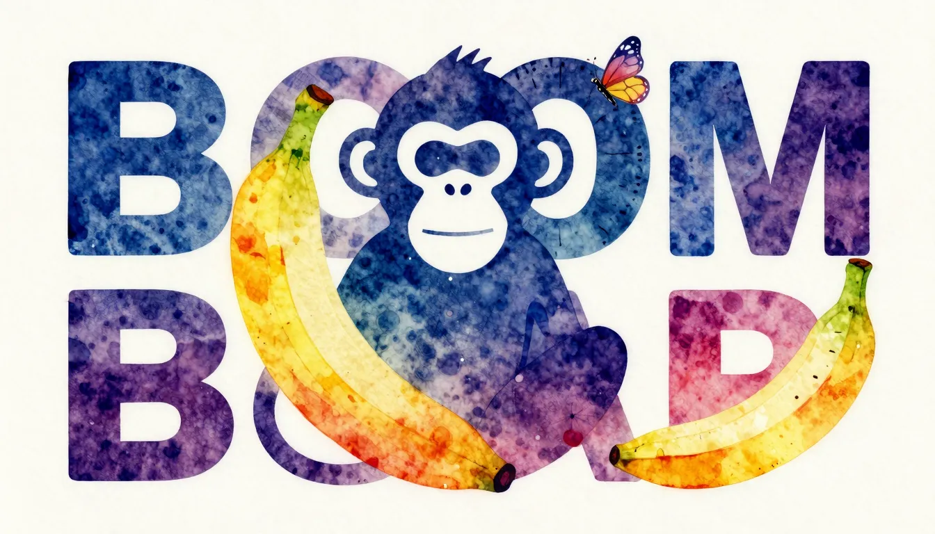 Vibrant watercolor style. Boom Bap Rap album cover: playful,...