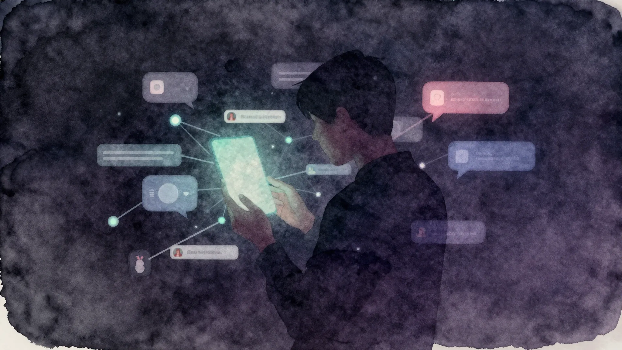 Vibrant watercolor style. A minimalist album cover for a pop...