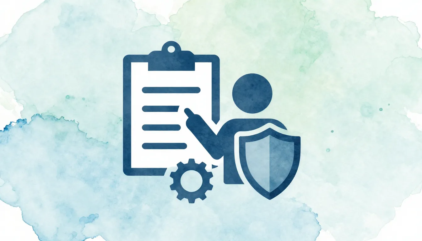 Watercolor style. Minimalist office safety icon, a silhouett...