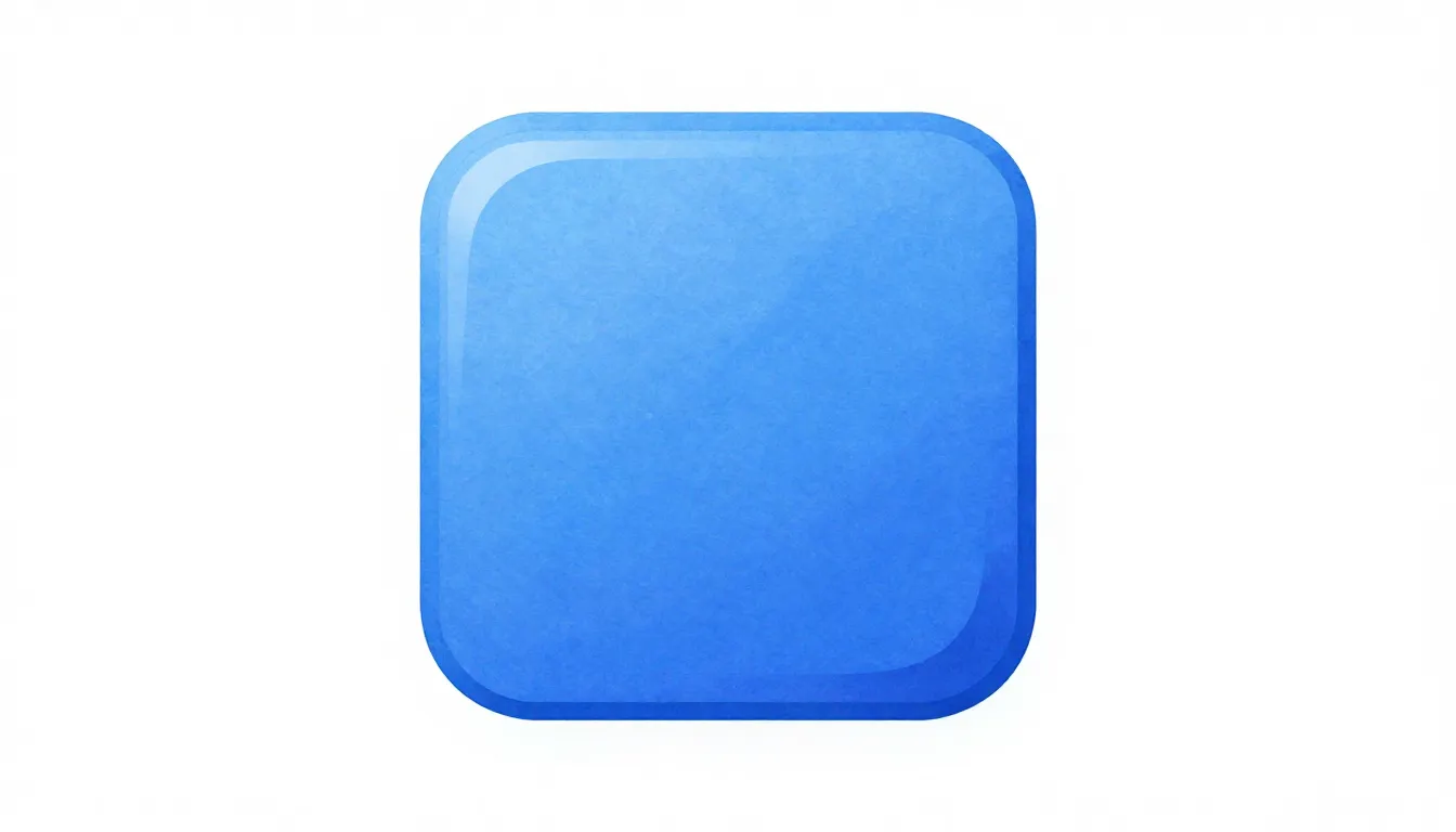 Watercolor style. Minimalist blue square icon with rounded c...