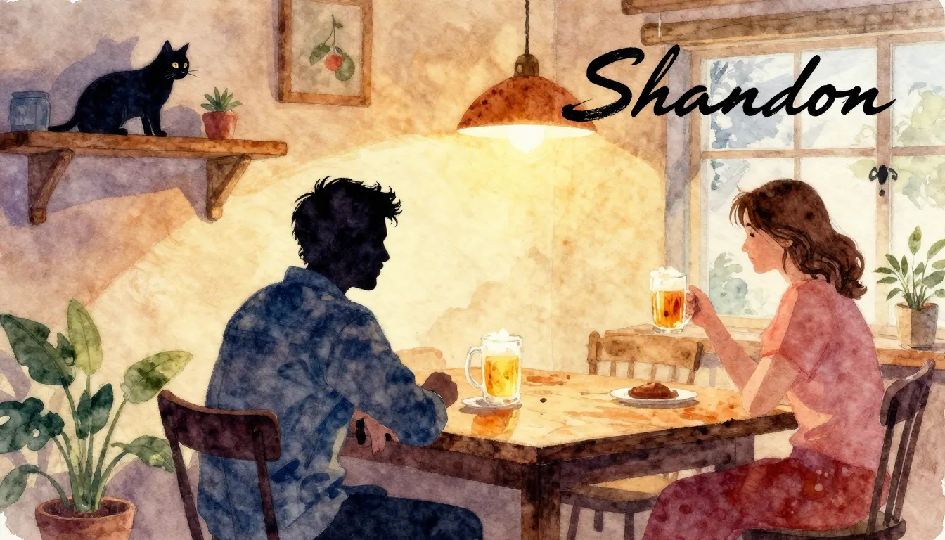 Vibrant watercolor style. Shanson album cover, cozy birthday...