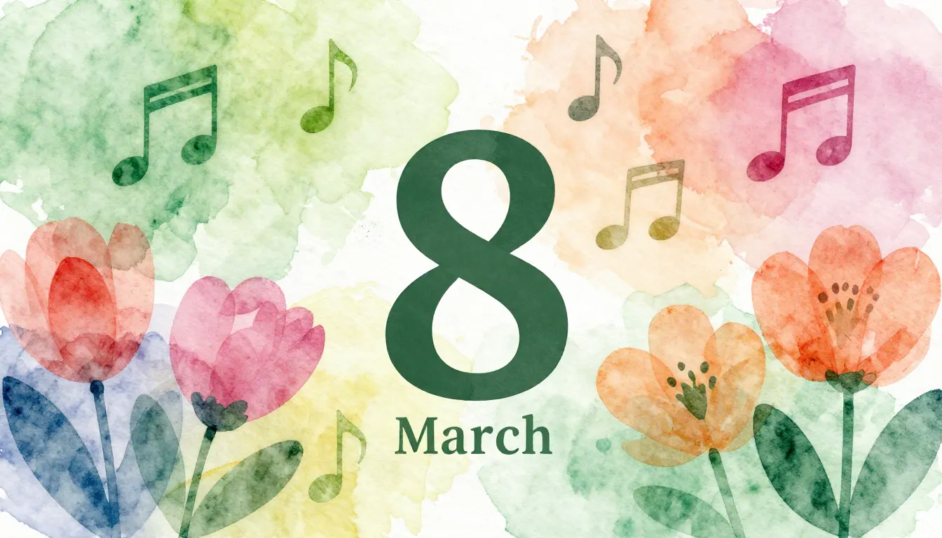 Watercolor style. Abstract spring background with silhouette...