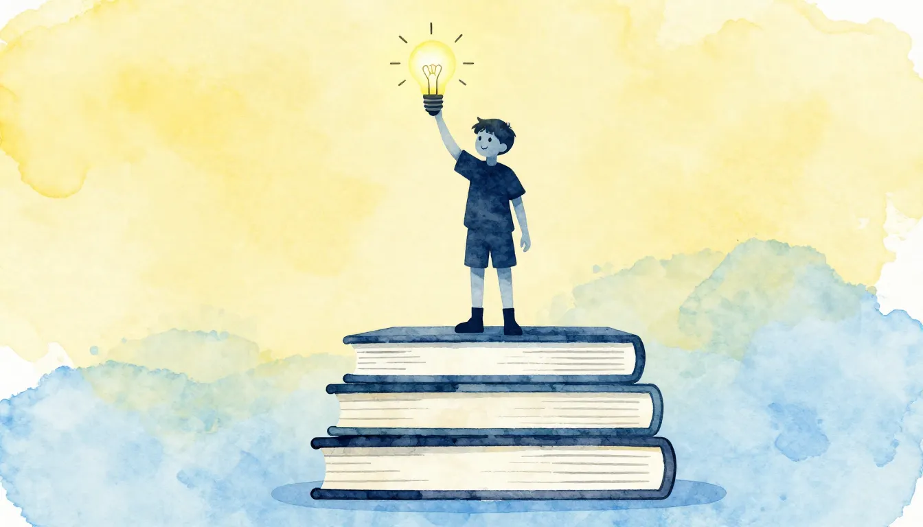 Watercolor style. A silhouette of a cheerful teenager standi...