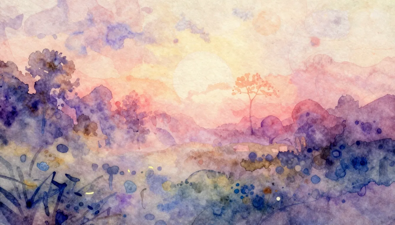 Vibrant watercolor style. Ambient electronic music album cov...