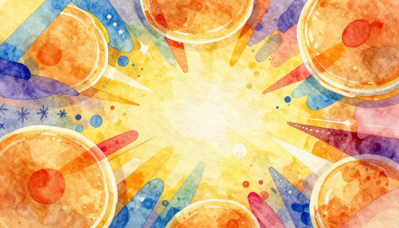 Vibrant watercolor style. Vibrant, energetic pop art album c...