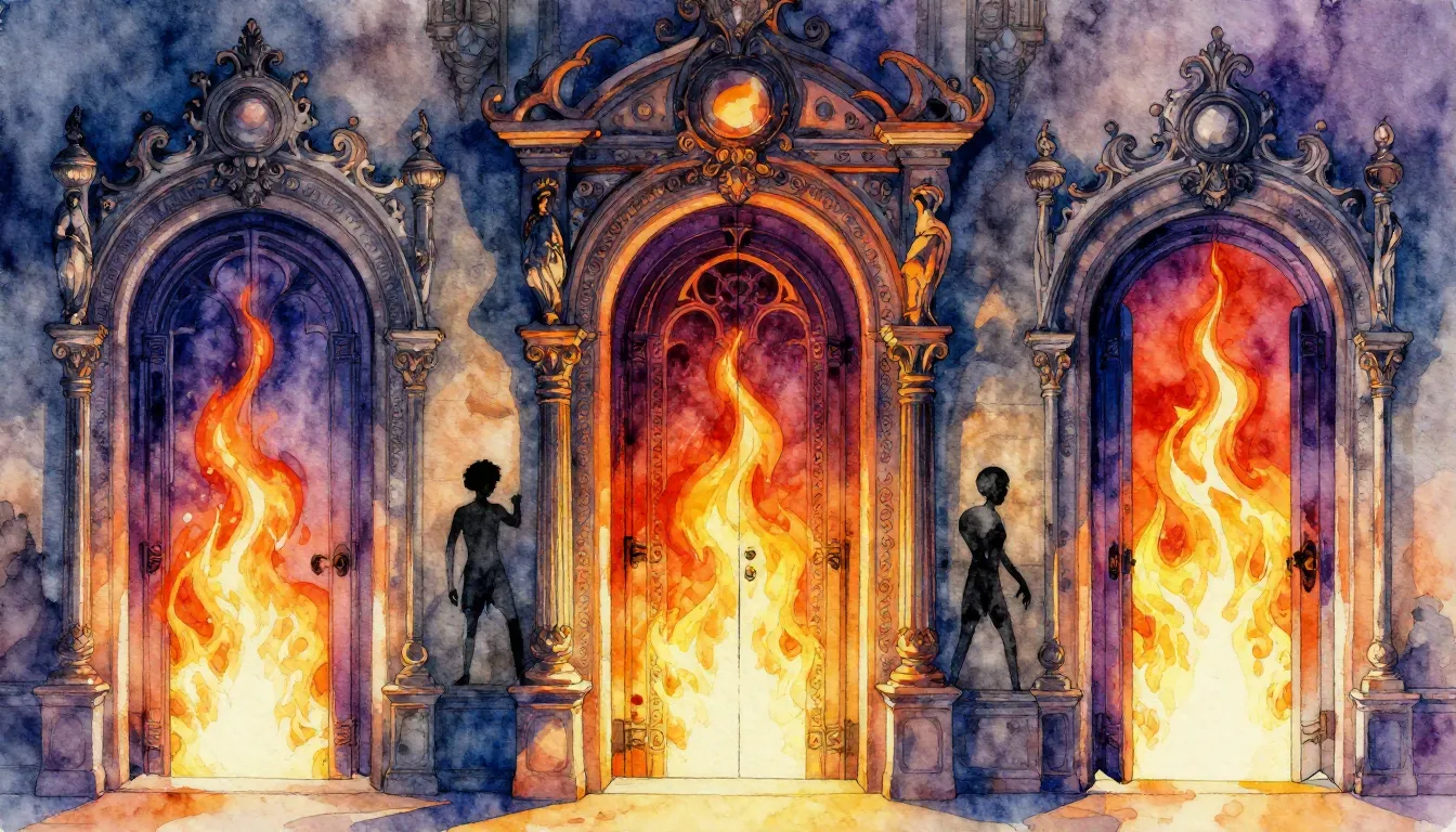 Vibrant watercolor style. Heavy metal album cover: mystical,...