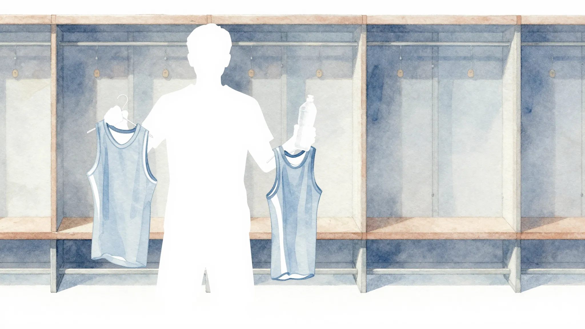 Watercolor style. Minimalist silhouette of a person in a spo...