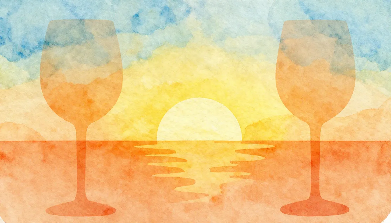 Vibrant watercolor style. Bossa nova album cover. Sunny, vib...