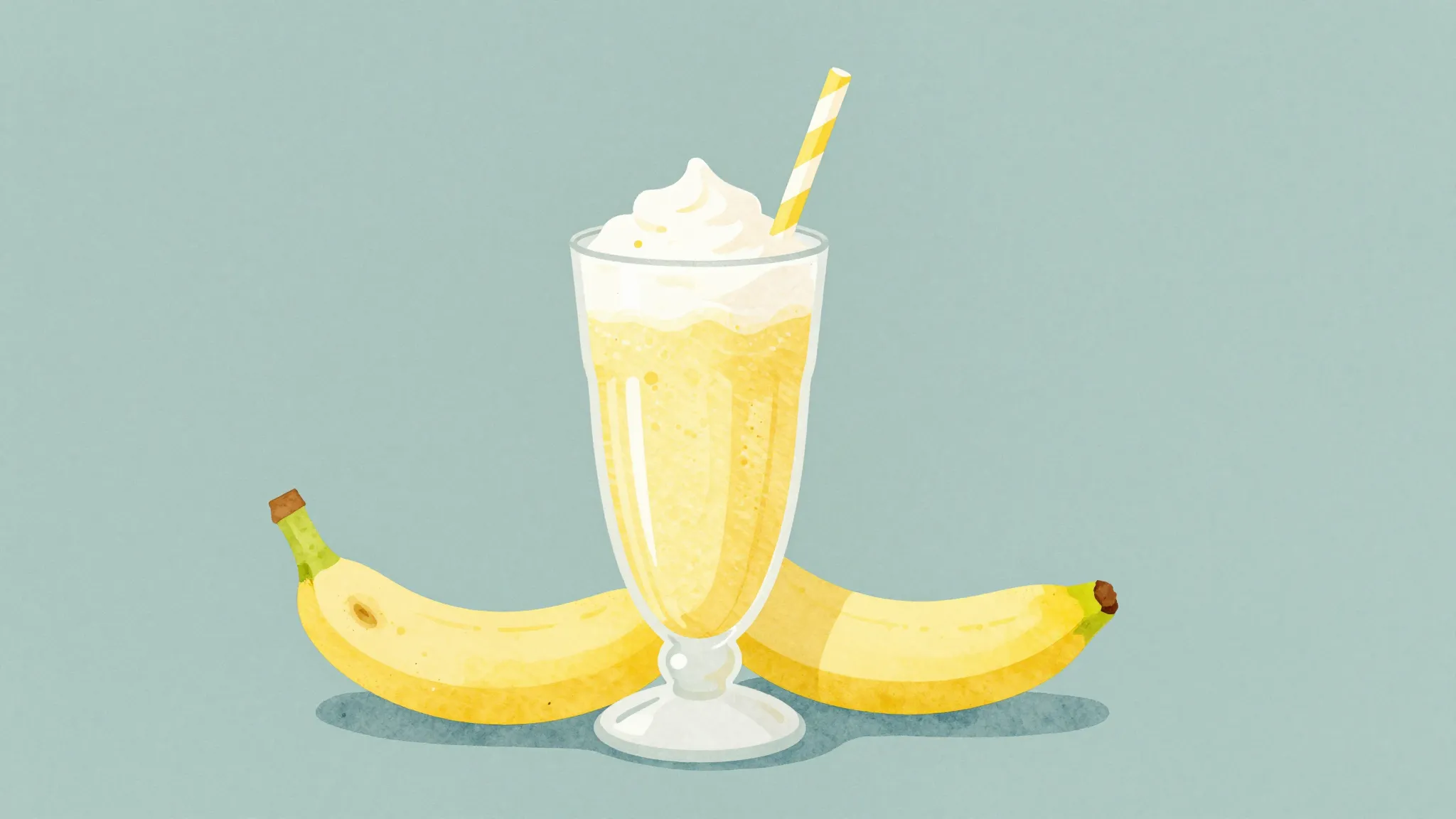 Watercolor style. A minimalist illustration of a tall glass ...