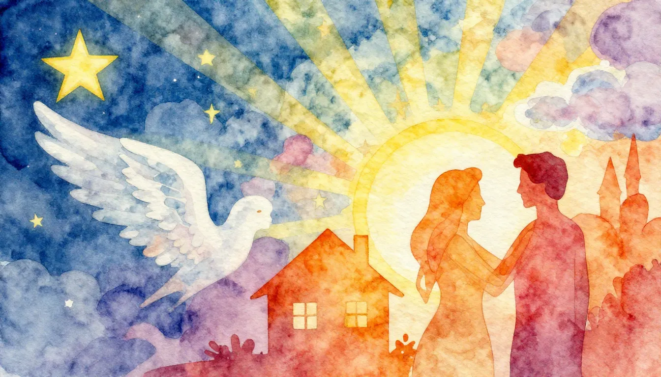 Vibrant watercolor style. Rap album cover: abstract, spiritu...